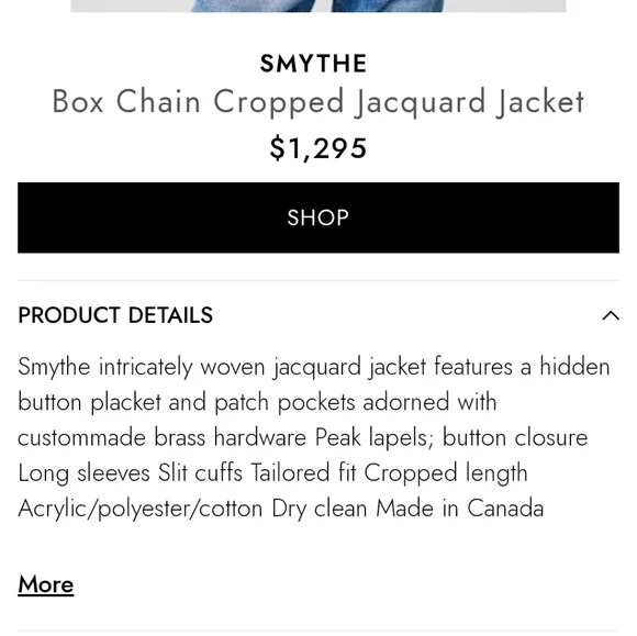 SMYTHE Box Chain Cropped Jacquard Blazer Jacket Tweed $1295 Retail - Picture 4 of 13